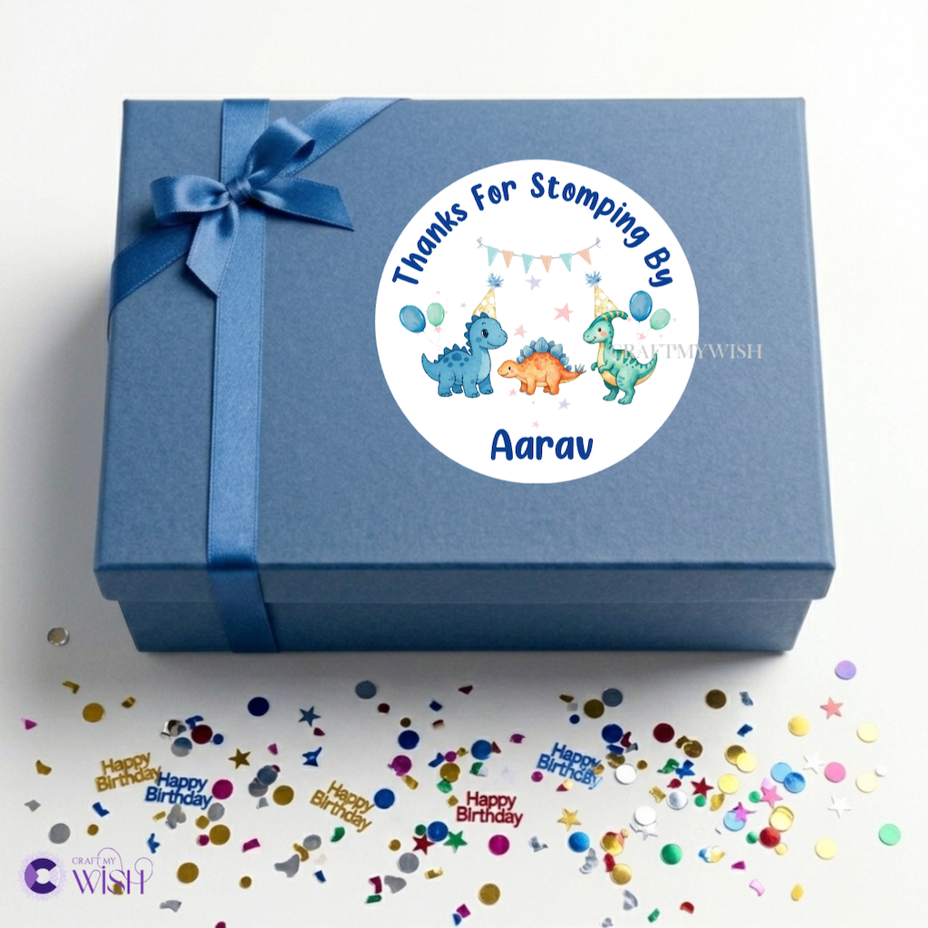 Dinosaur Sticker – Printed Birthday Party Favour Sticker for Kids