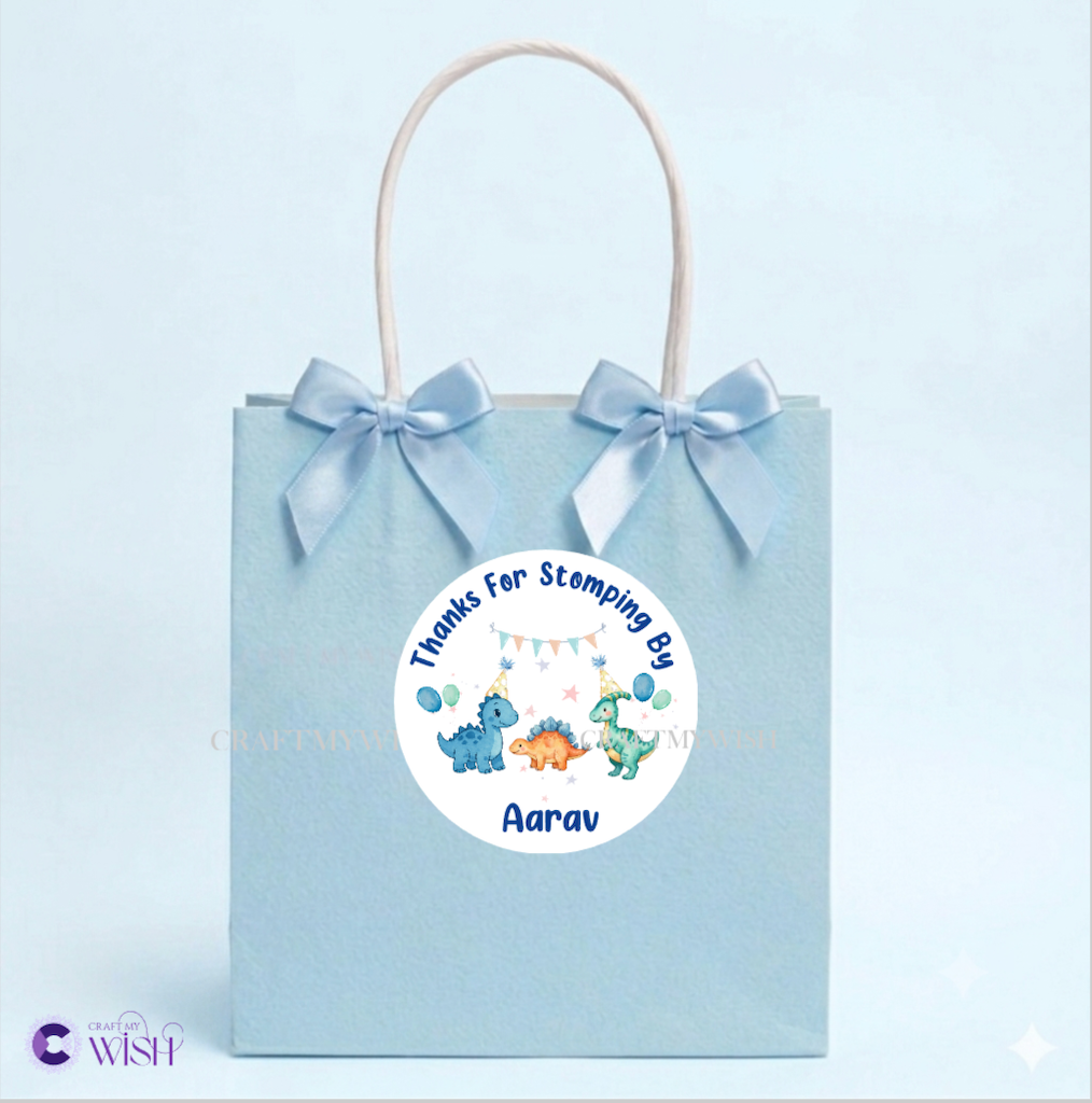 Dinosaur Sticker – Printed Birthday Party Favour Sticker for Kids