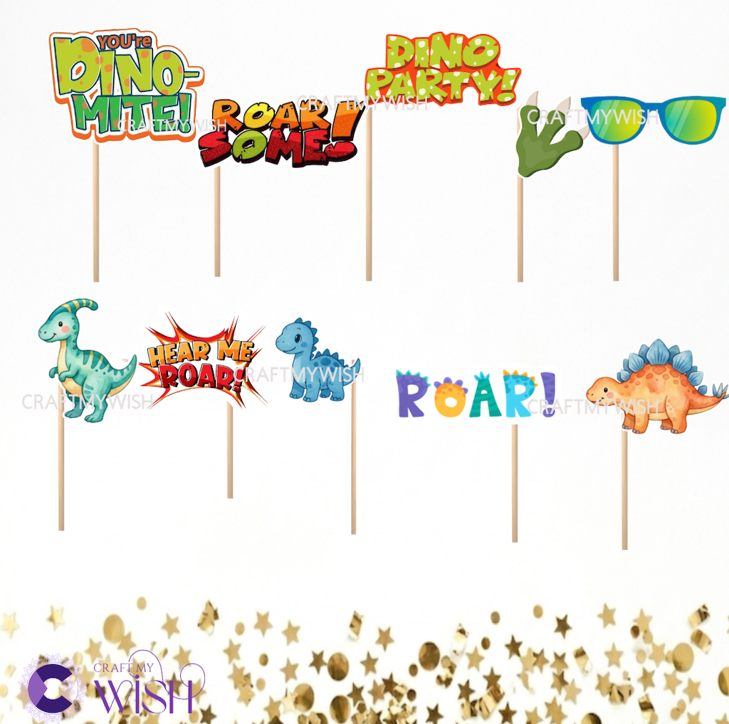 Dinosaur Theme Props – Kids Birthday Party Photo Booth Decor