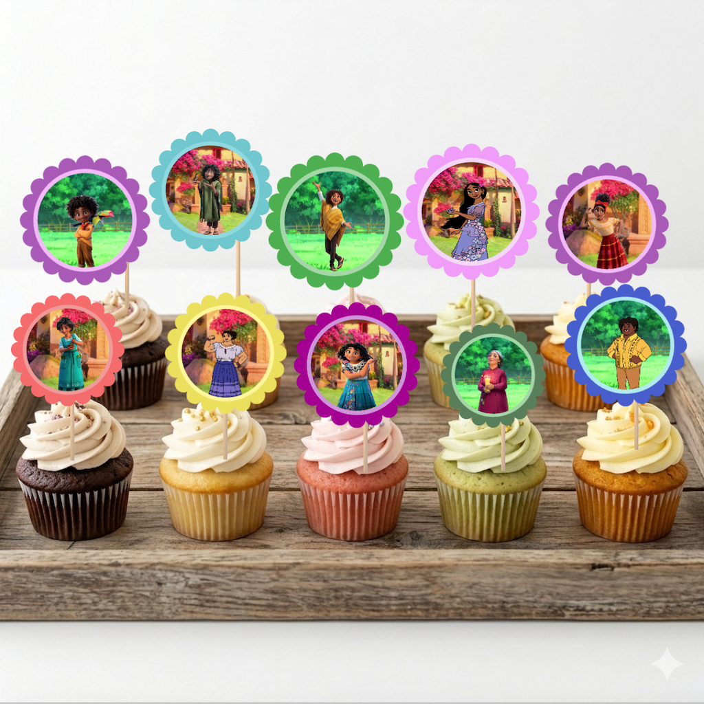 Encanto Theme Cup Cake Topper Design2