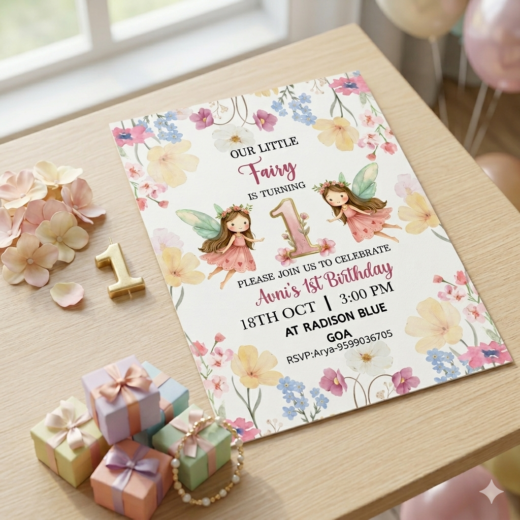 Fairy Theme Birthday invite