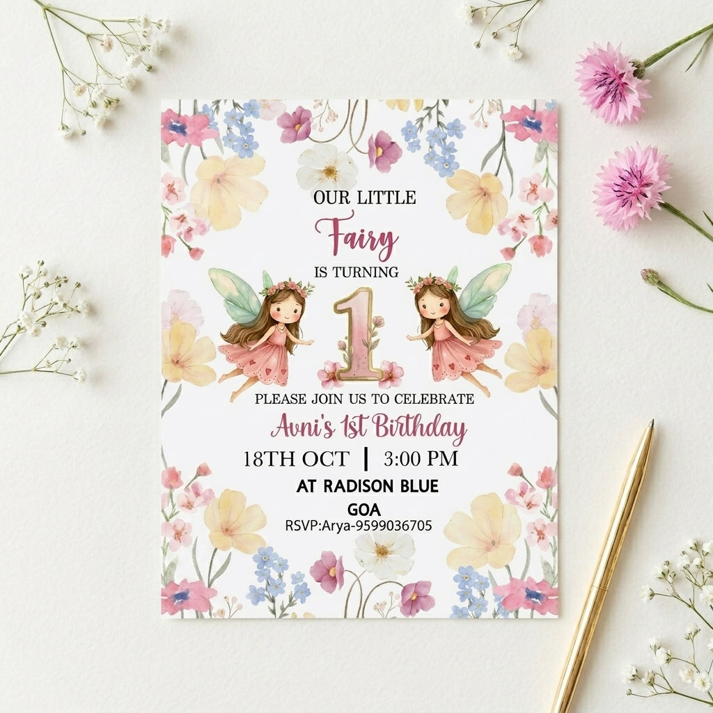 Fairy Theme Birthday invite