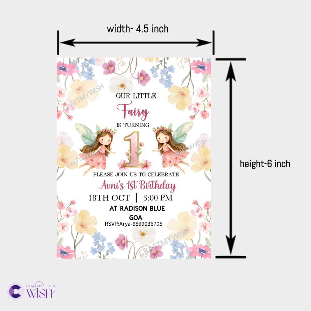Fairy Theme Birthday invite