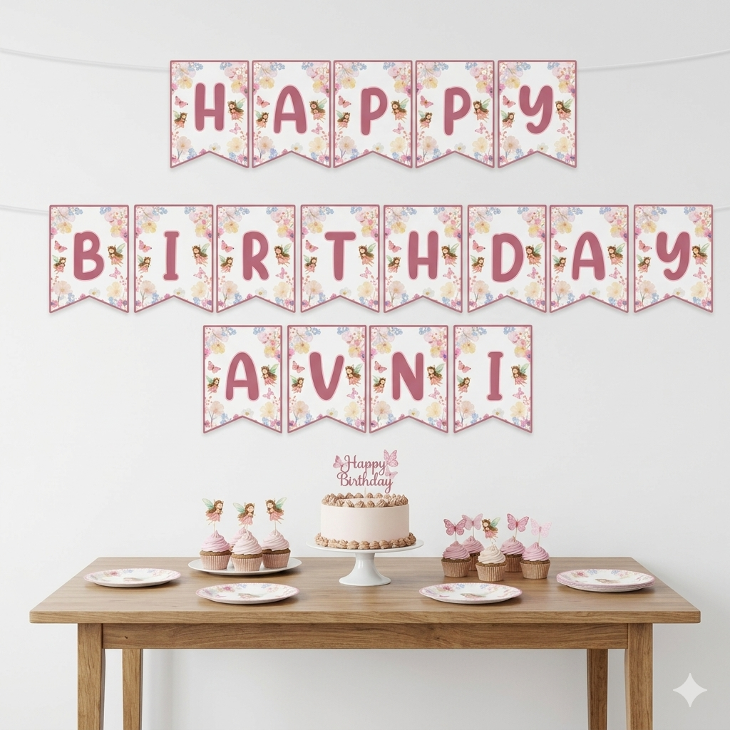 Fairy Theme Personalized Paper Bunting