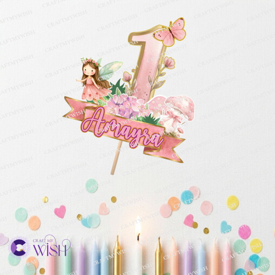 Fairy Theme Hand Crafted Cake Topper