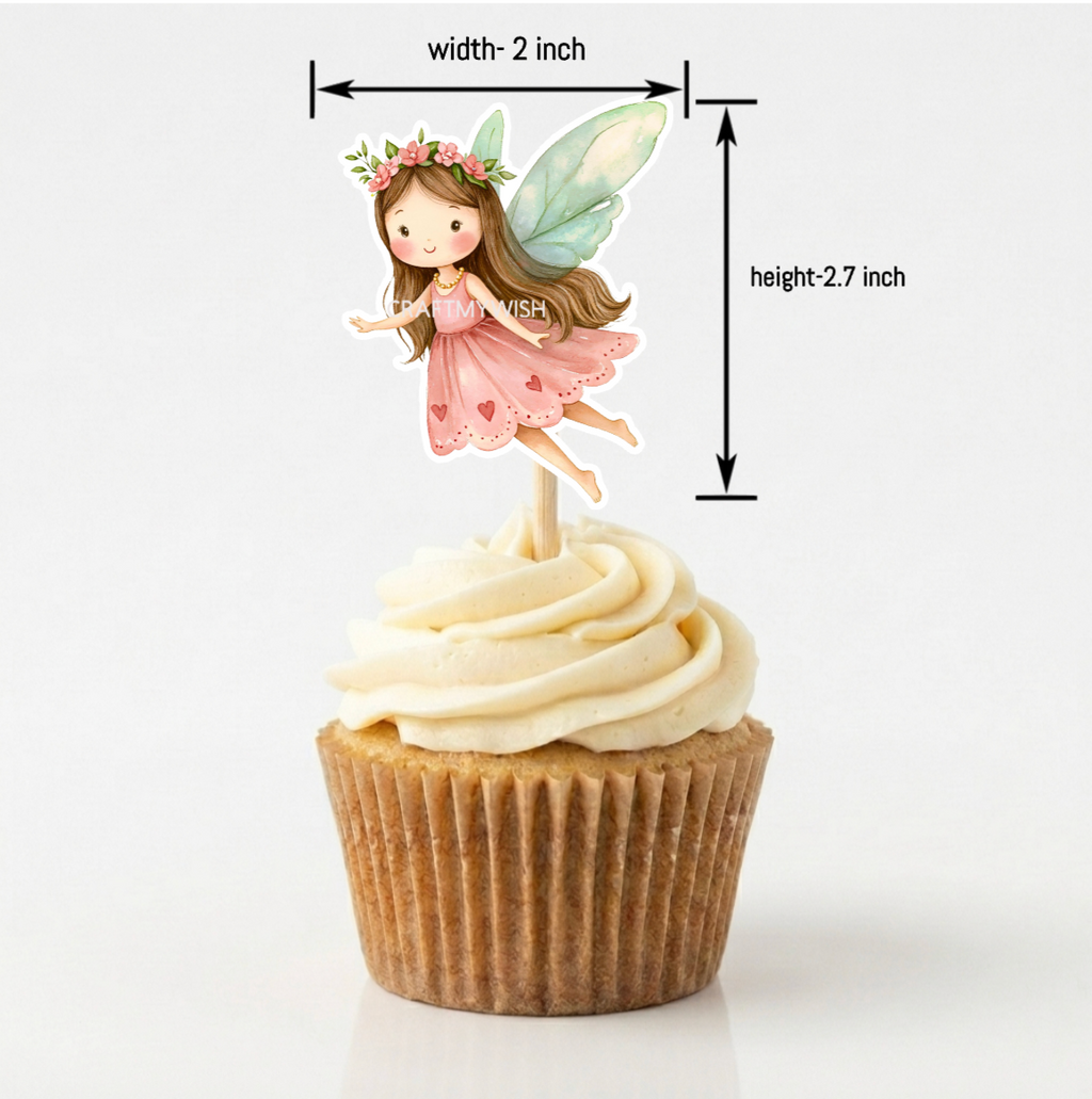 Fairy Theme Cup Cake Topper Design1