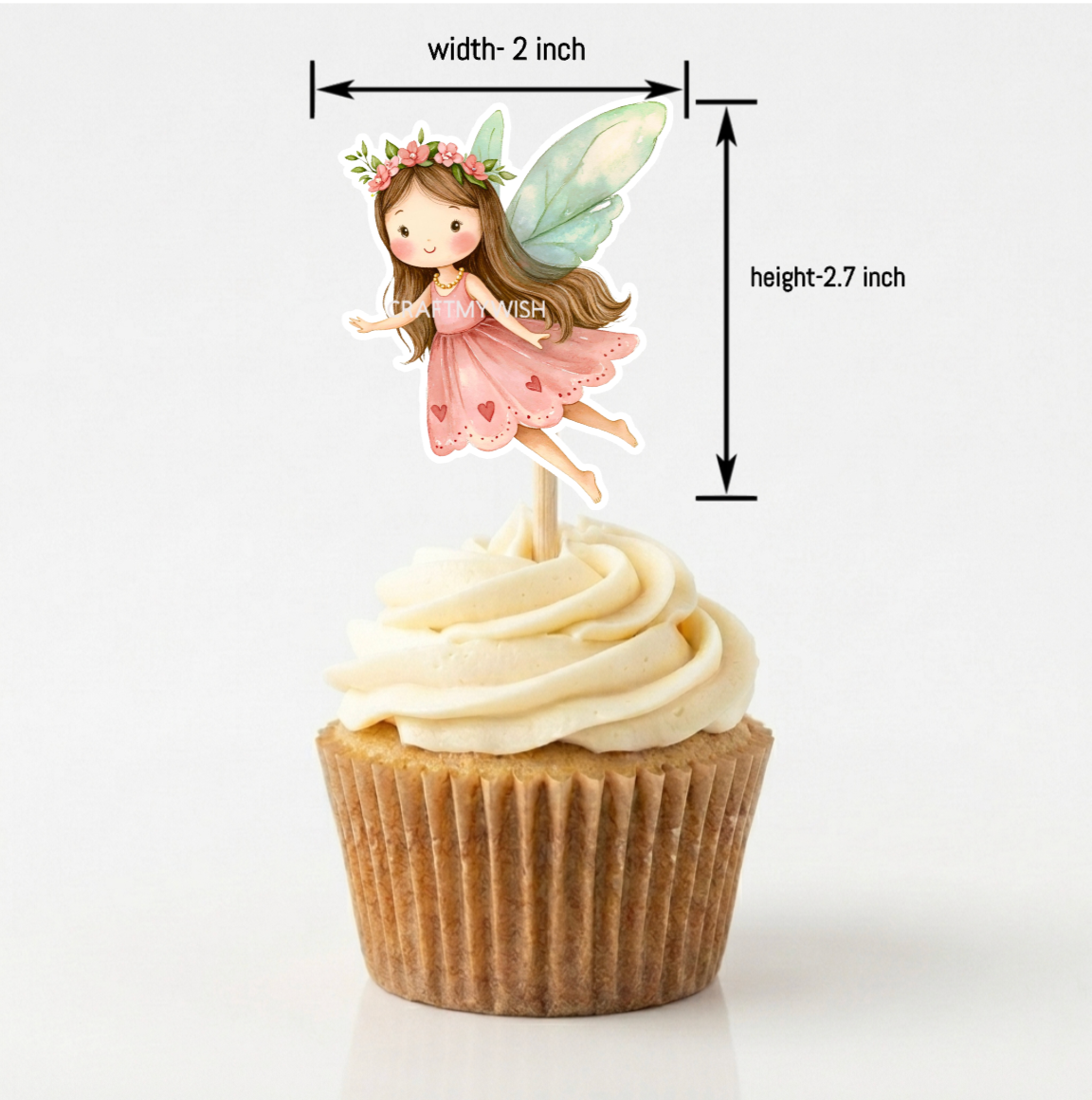 Fairy Theme Cup Cake Topper Design1