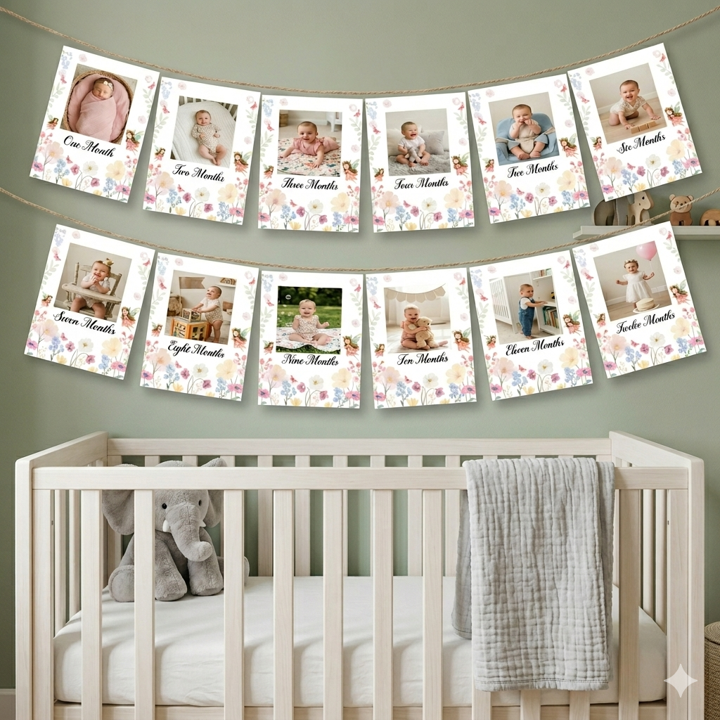 Fairy Theme 12 Months Photo Banner