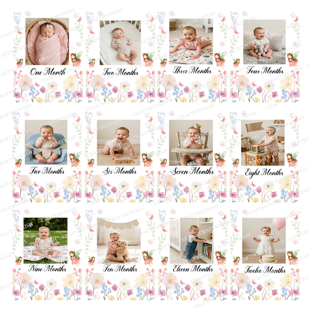 Fairy Theme 12 Months Photo Banner