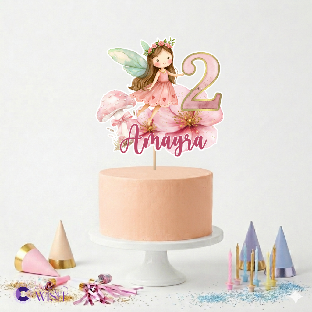 Fairy Theme Cake Topper Printed
