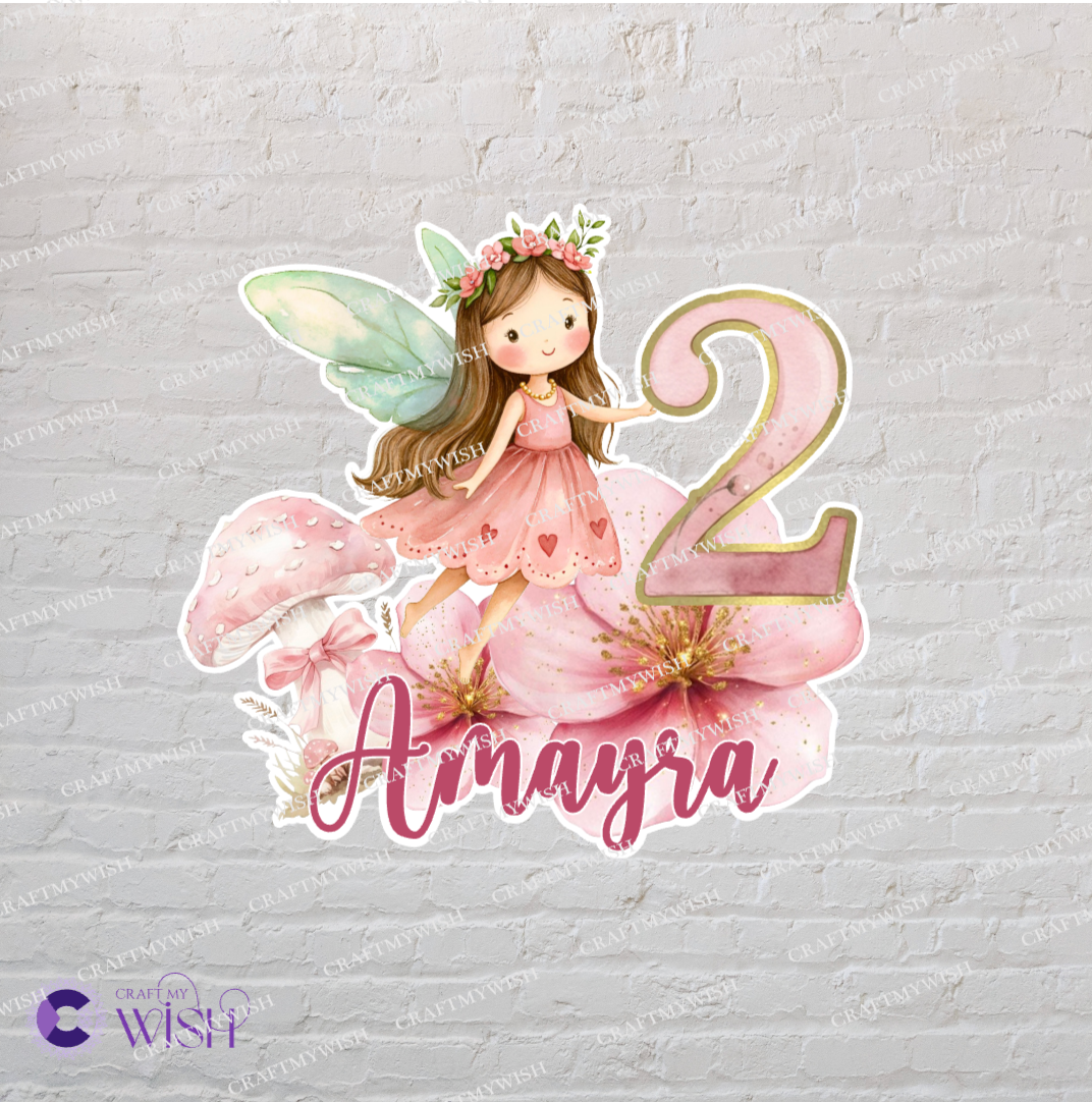 Fairy Theme Cake Topper Printed