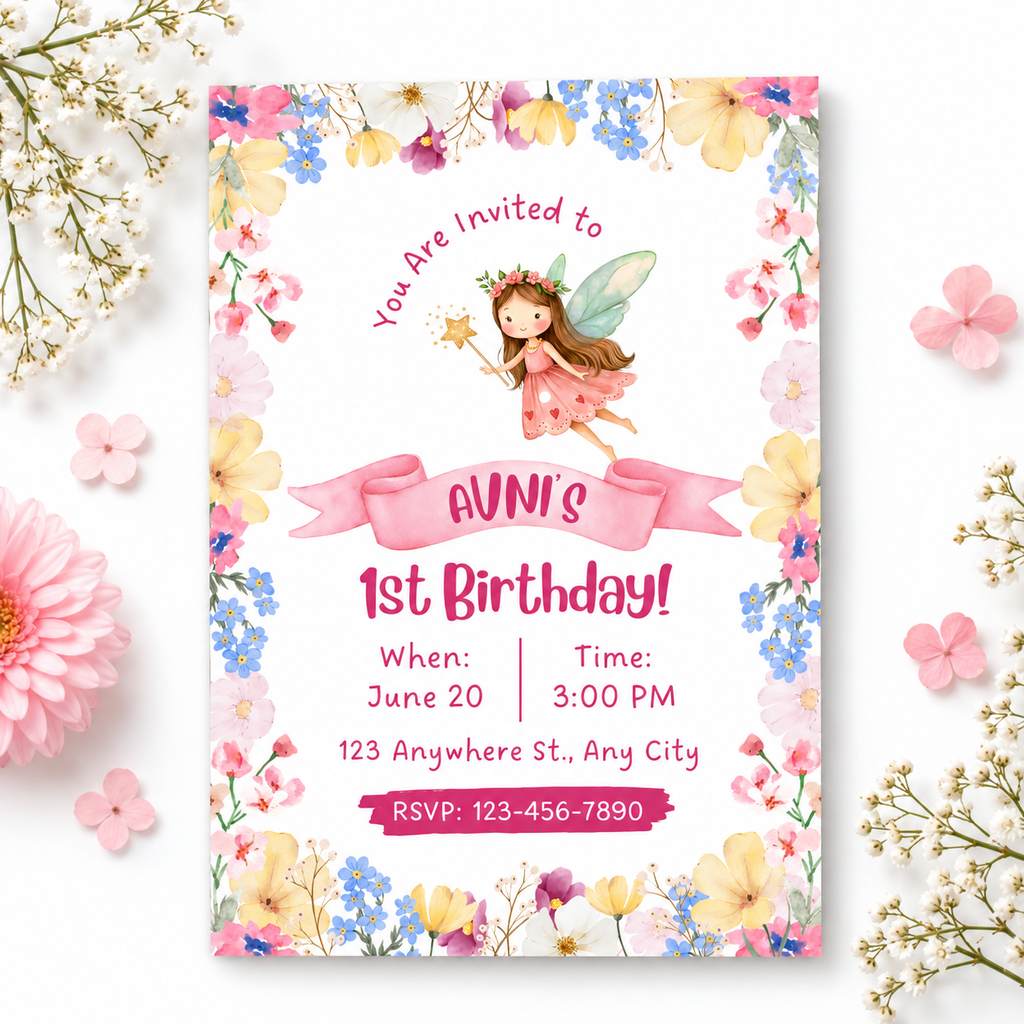 Fairy Theme Birthday invite