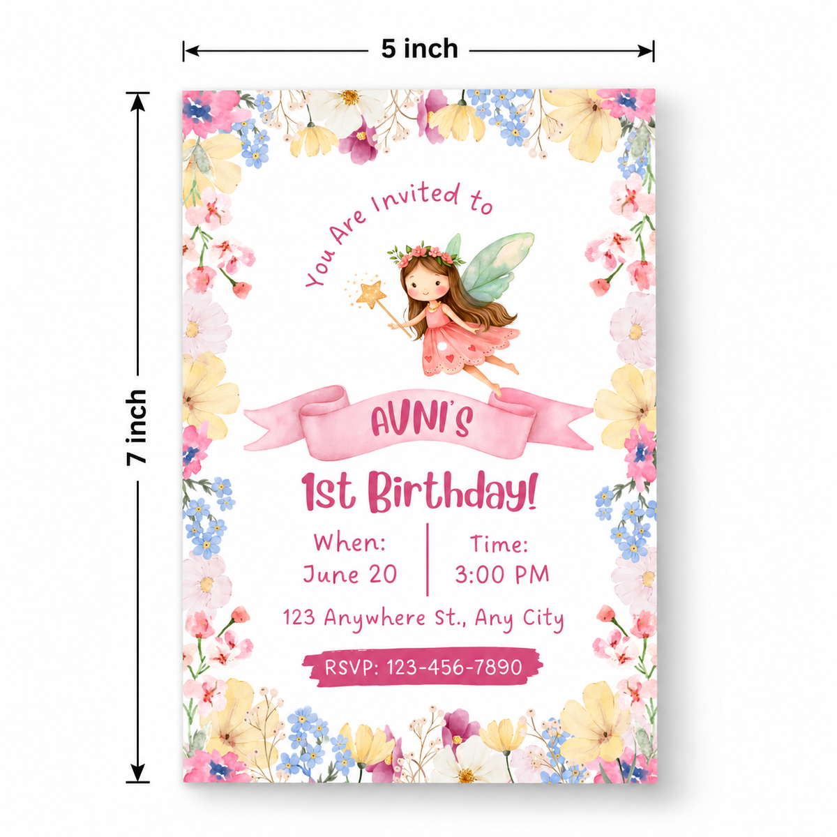 Fairy Theme Birthday invite