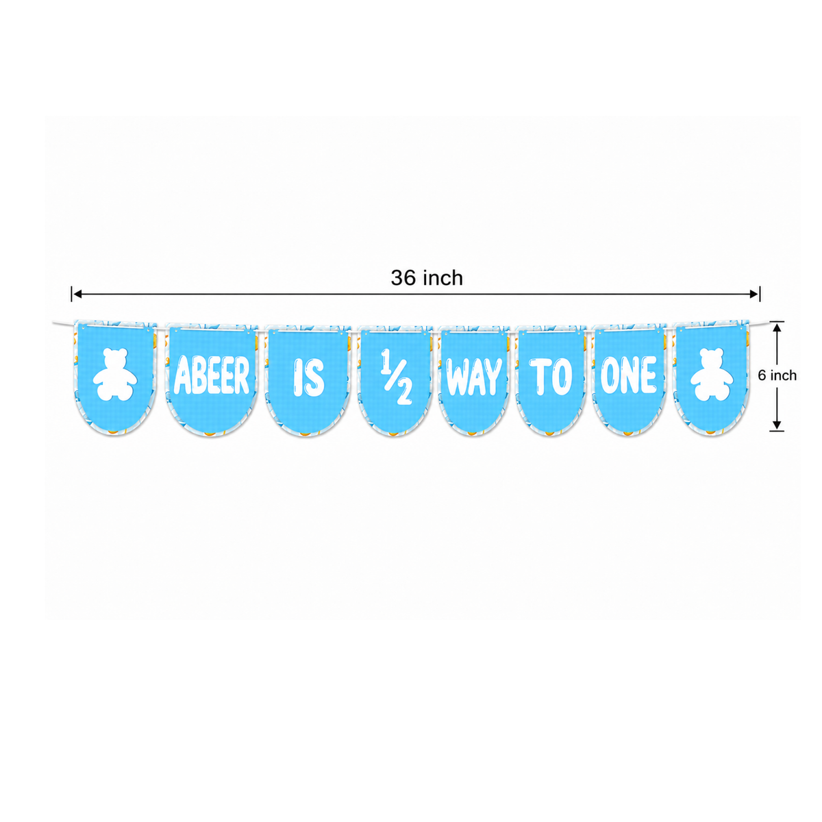 Half Birthday Banner | Halfway To One | Boy 6 Months Birthday Banner