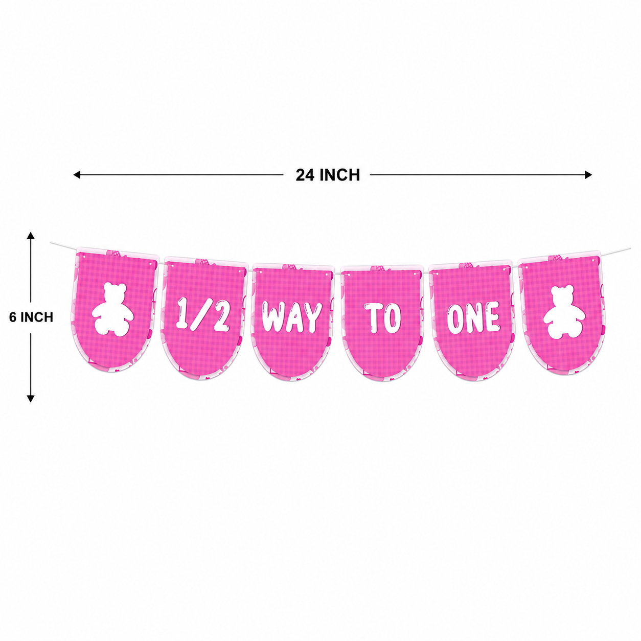 Half Birthday Banner | Halfway To One | Girl 6 Months Birthday Banner