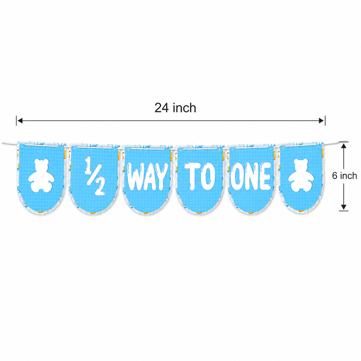 Half Birthday Banner | Halfway To One | Boy 6 Months Birthday Banner