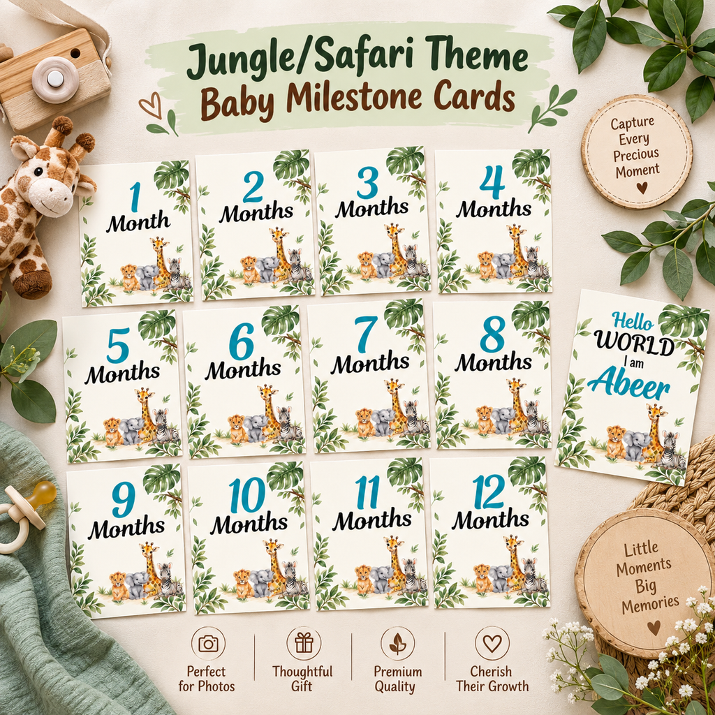 Jungle/Safari Baby Milestone Cards | Baby Milestone Cards