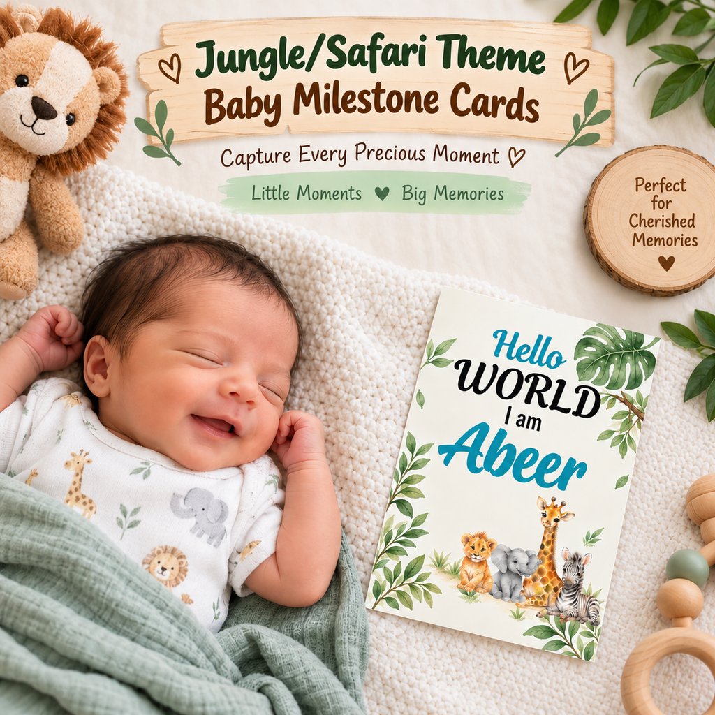 Jungle/Safari Baby Milestone Cards | Baby Milestone Cards