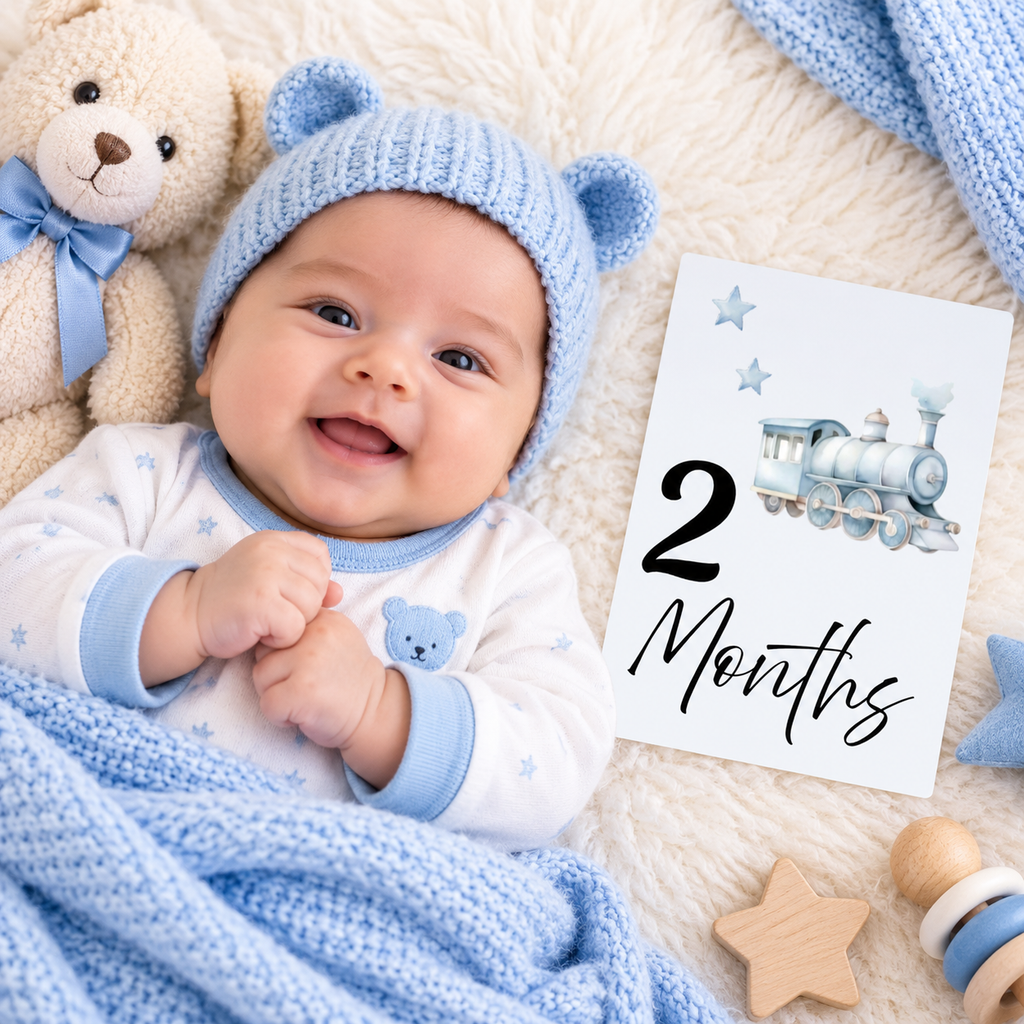 Baby Boy Milestone Cards Nursery Theme |  Baby Monthly Cards