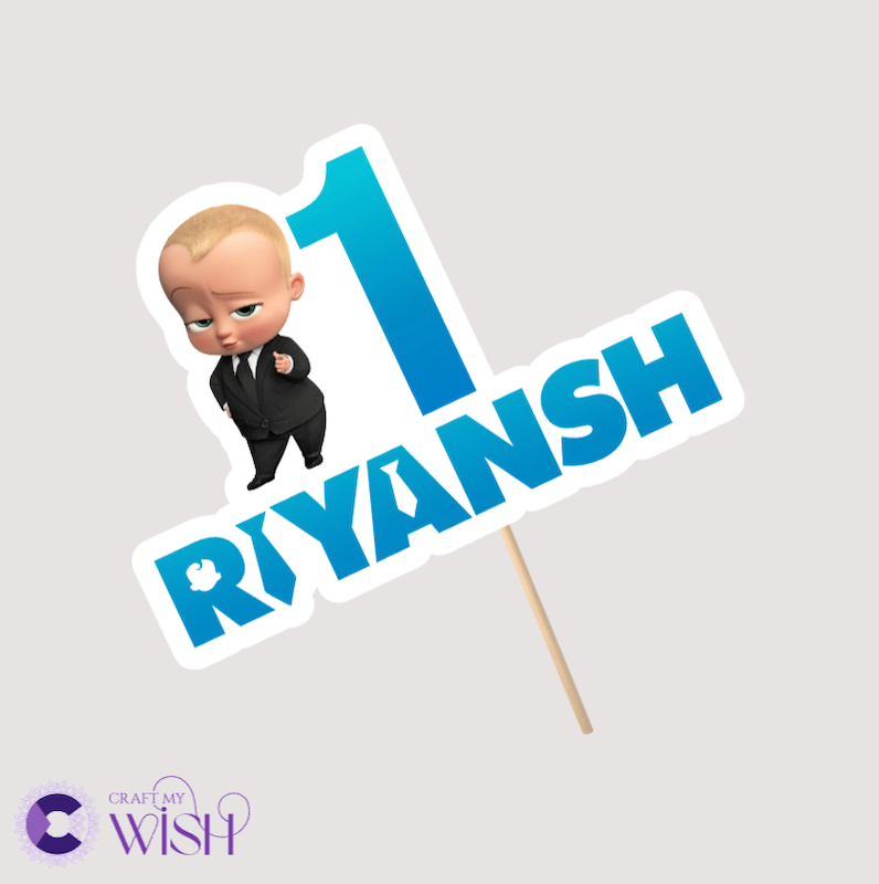 Boss Baby Cake Topper – Printed Birthday Party Decoration for Kids
