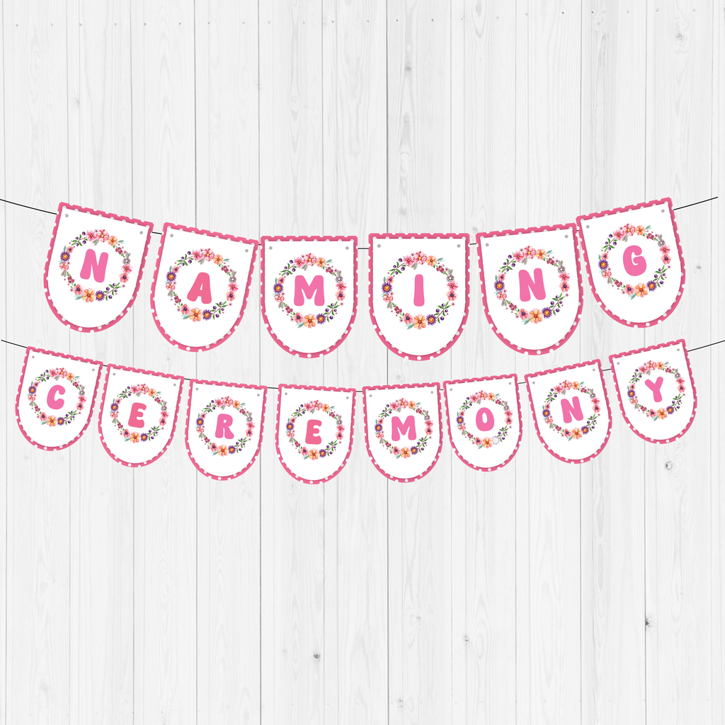Naming ceremony paper bunting  D1