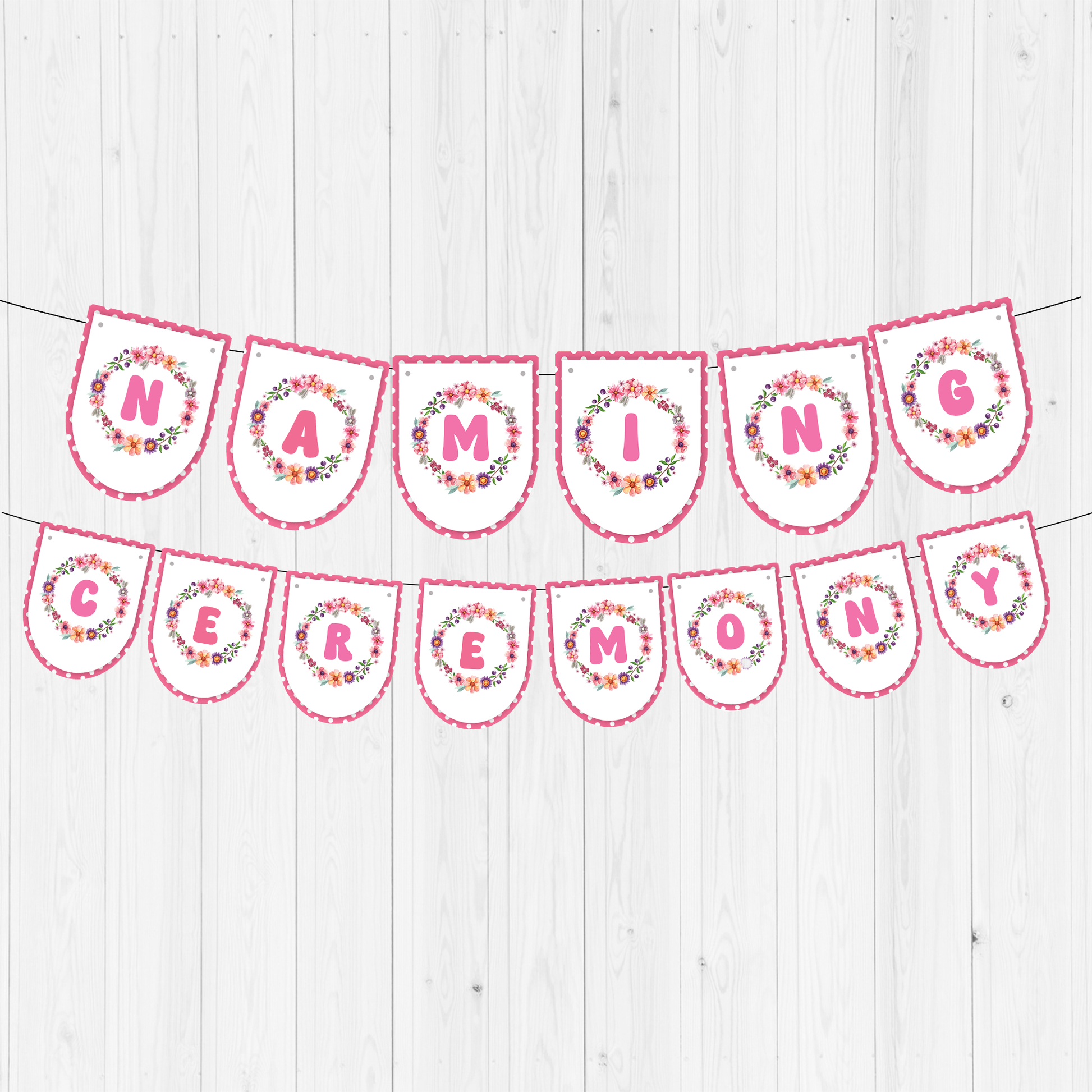 Naming ceremony paper bunting  D2