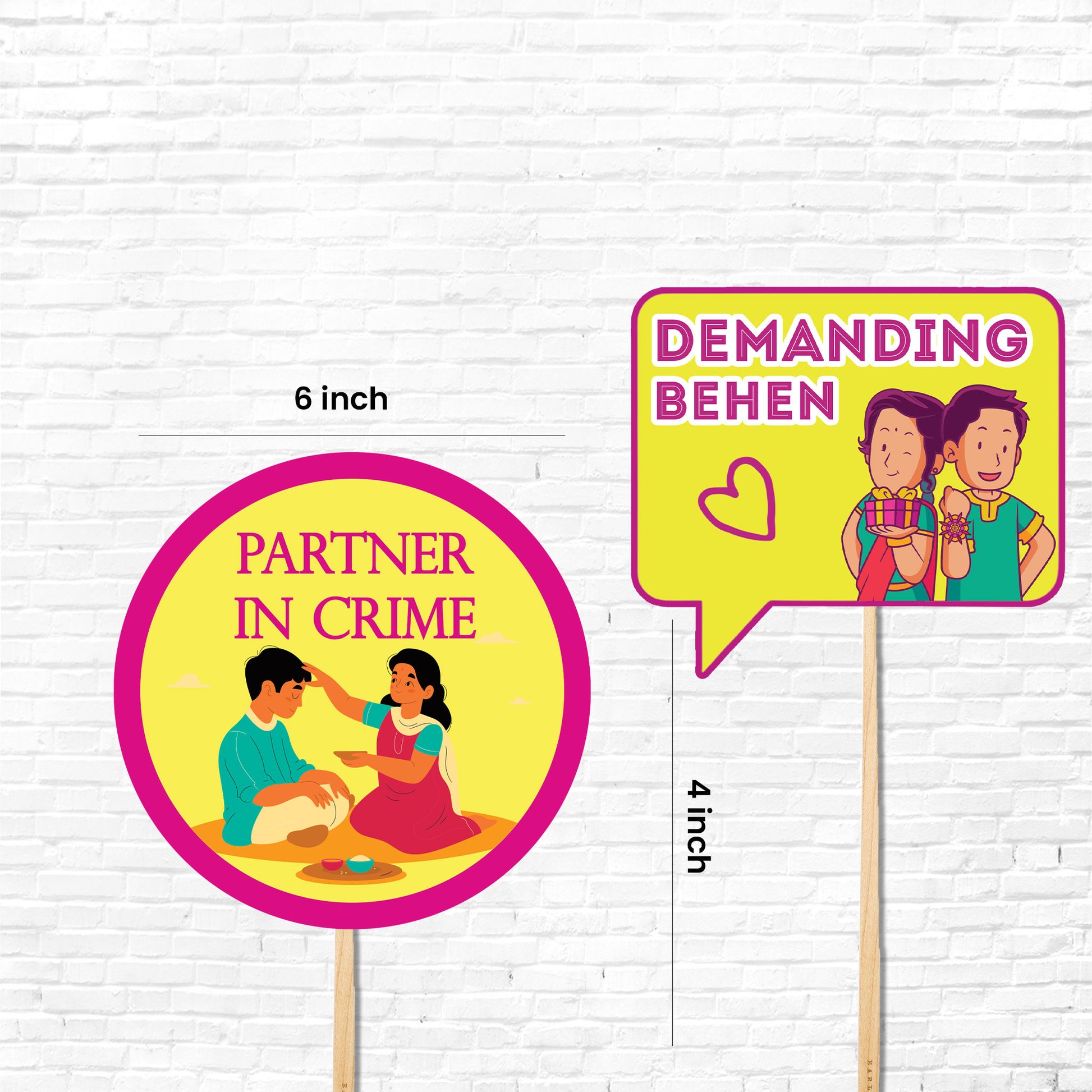 Rakshabandhan Handmade Photo Booth Props |  Rakhi Celebration Party Decor Colorful Props