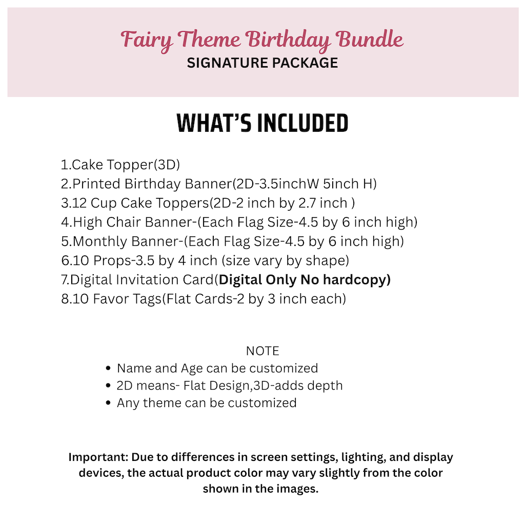 Fairy Theme SIGNATURE PACKAGE Bundle