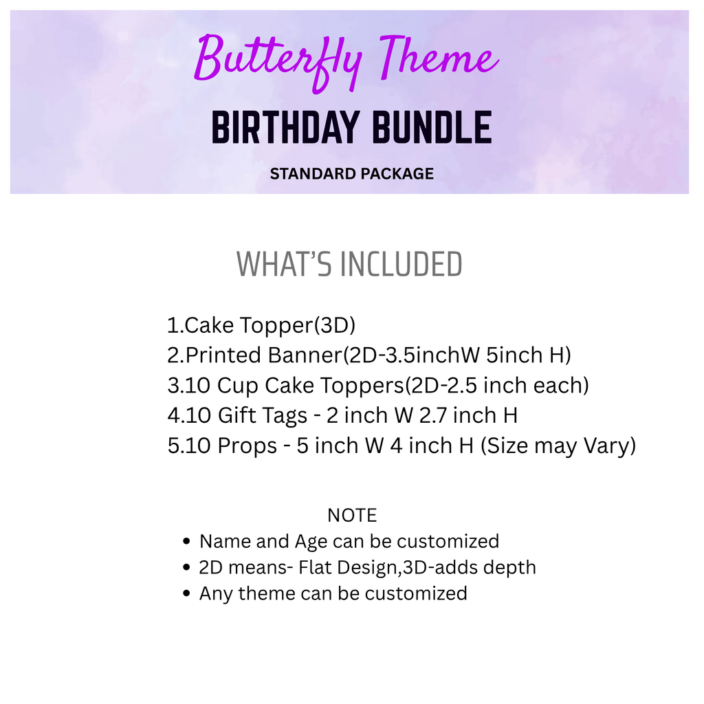 Butterfly Theme Birthday Decoration Standard Package