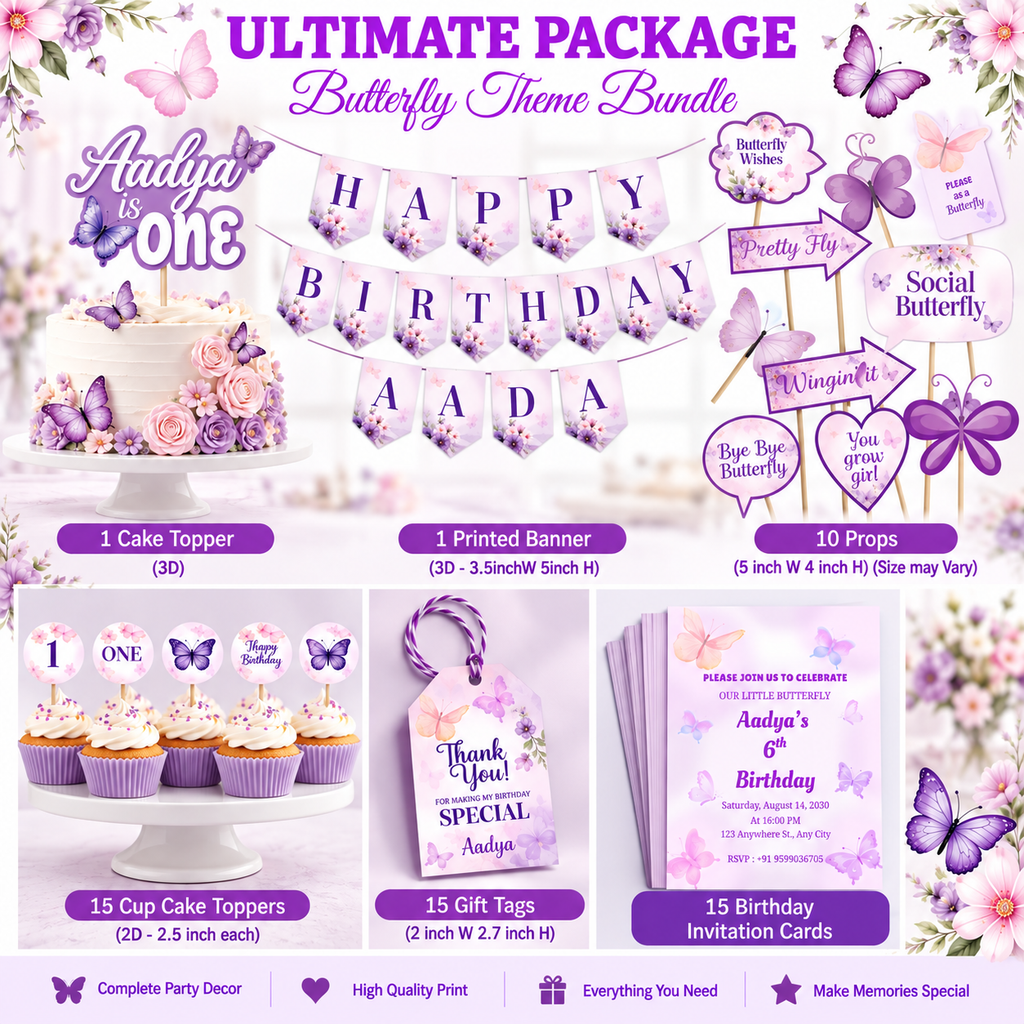 Butterfly Theme Birthday Decoration Ultimate Package