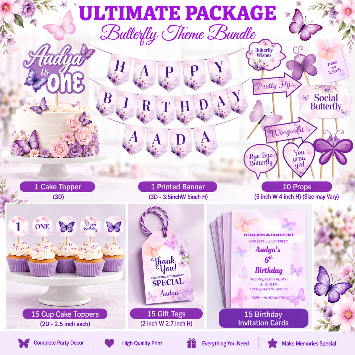 Butterfly Theme Birthday Decoration Ultimate Package