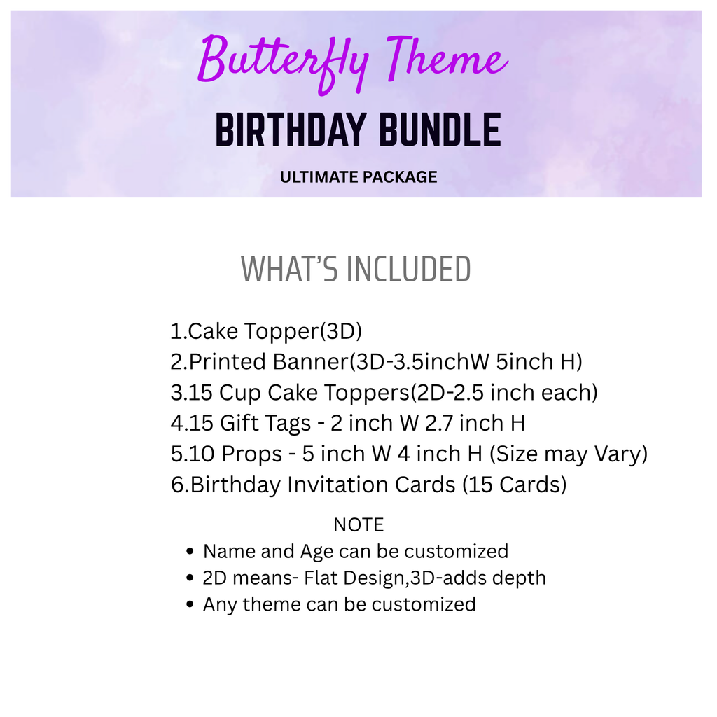 Butterfly Theme Birthday Decoration Ultimate Package
