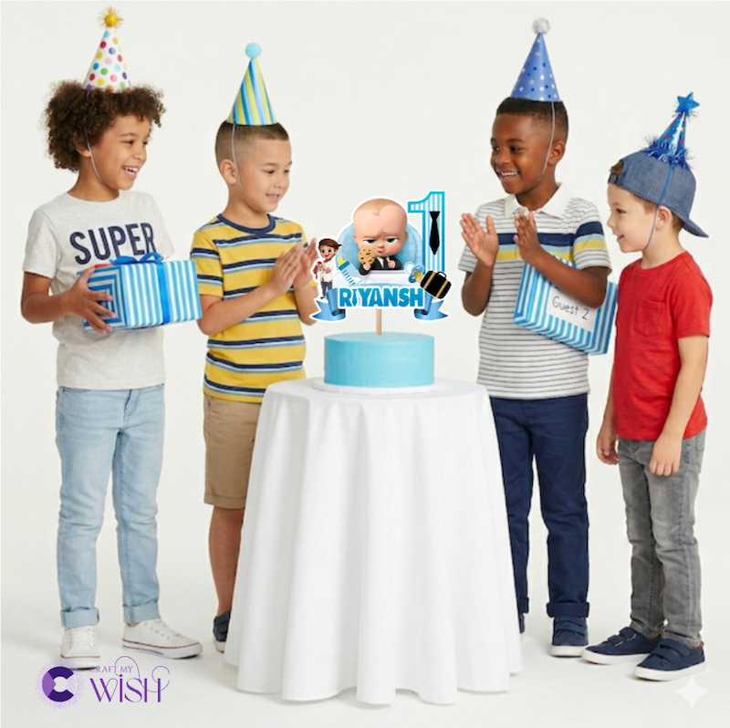 Boss Baby Handcrafted Cake Topper – Birthday Party Decoration for Kids Design1
