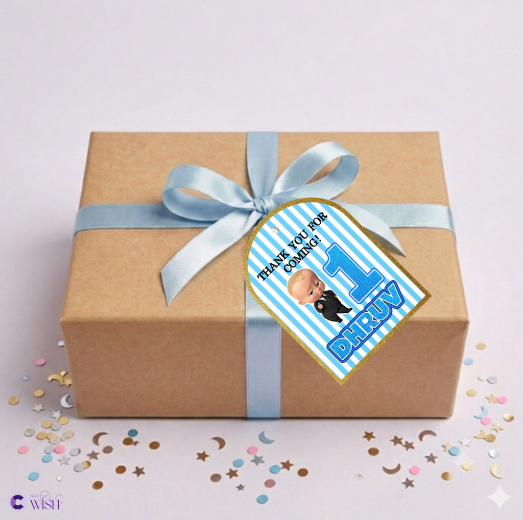 Boss Baby Gift Tags – Printed Birthday Party Favours