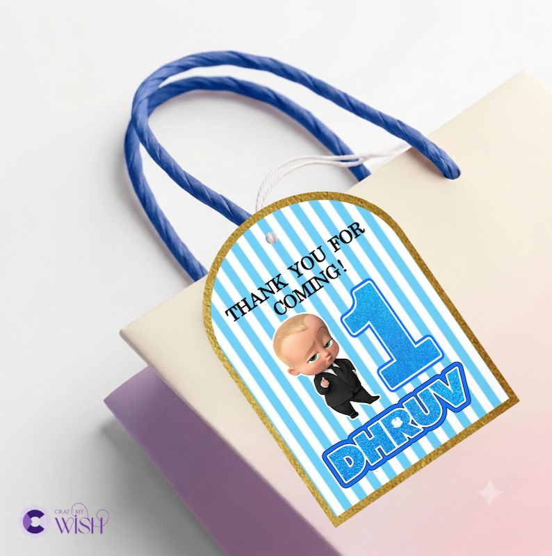 Boss Baby Gift Tags – Printed Birthday Party Favours