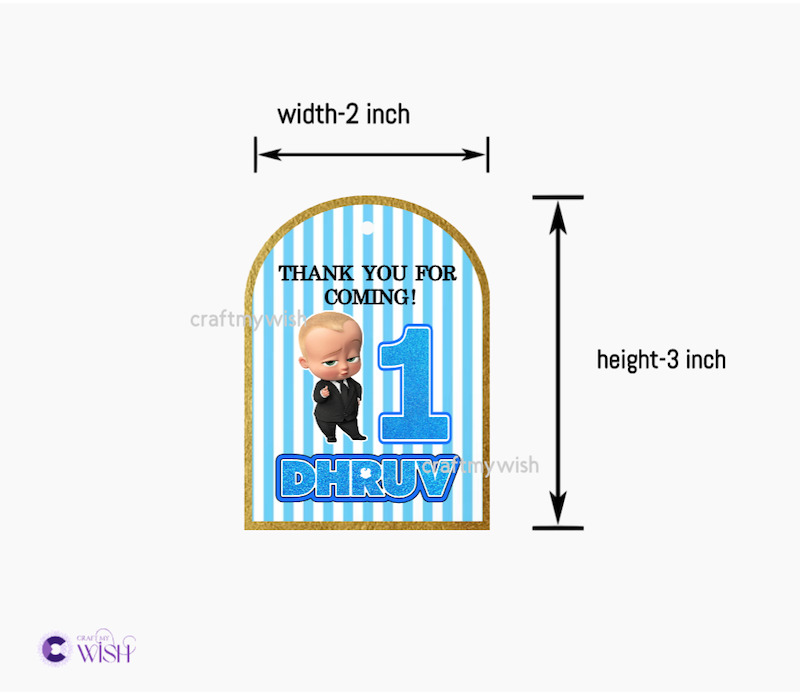 Boss Baby Gift Tags – Printed Birthday Party Favours