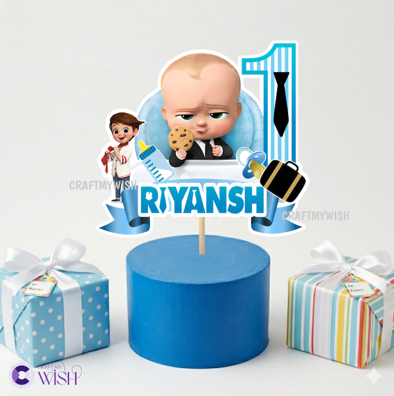 Boss Baby Handcrafted Cake Topper – Birthday Party Decoration for Kids Design1