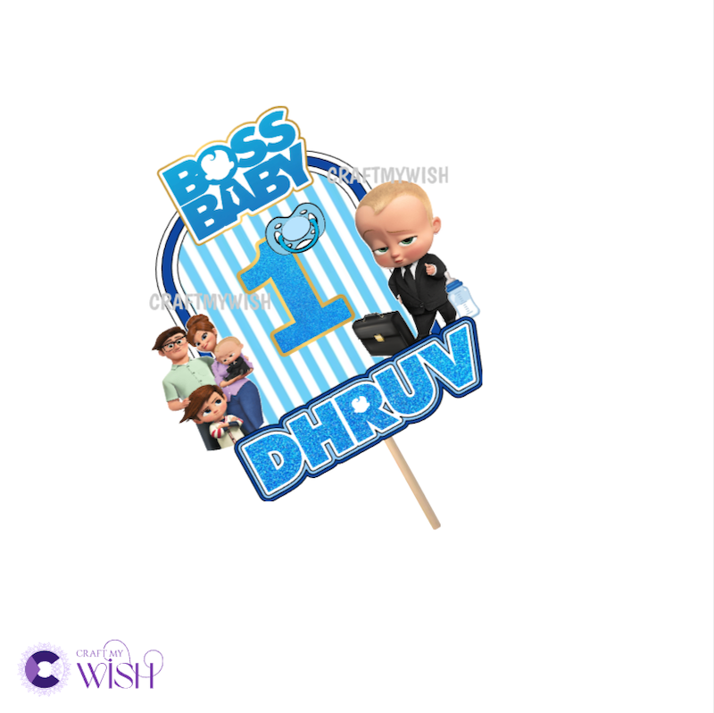 Boss Baby Handcrafted Cake Topper Design 2 – Birthday Party Decoration