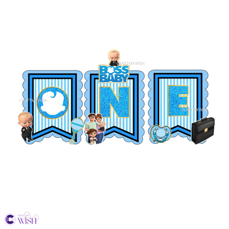 Boss Baby Theme High Chair Banner – Kids Birthday Party Decor
