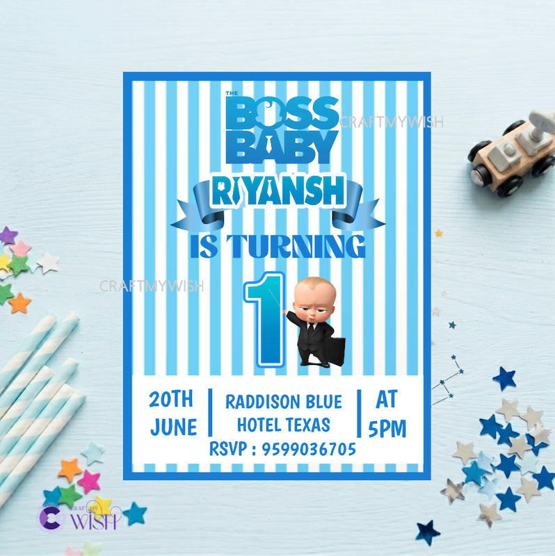 Boss Baby Theme Printable Birthday Invite / Soft copy