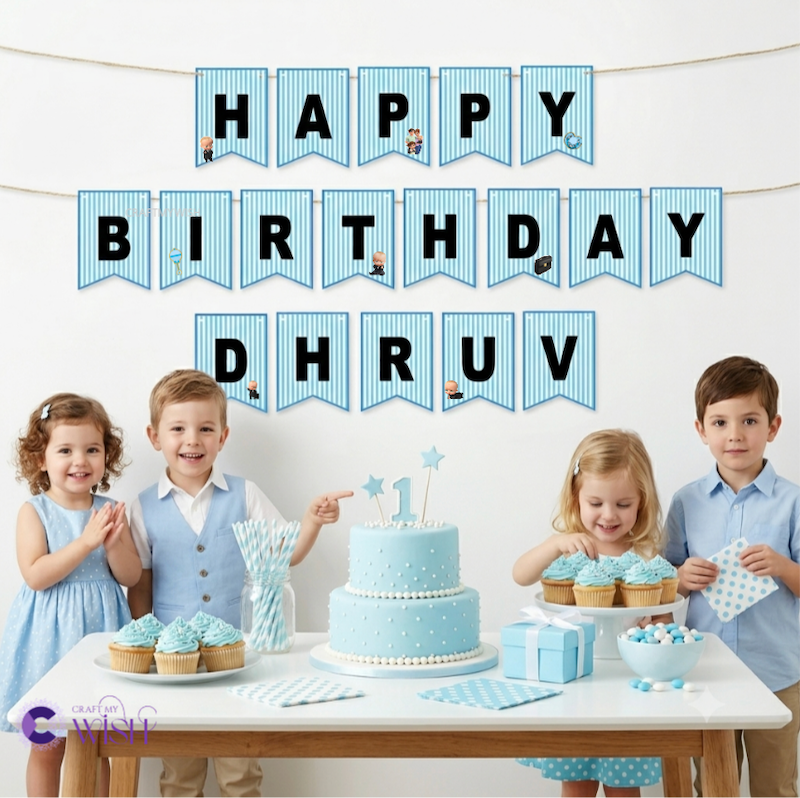 Boss Baby Personalized Paper Bunting – Birthday Party Decoration