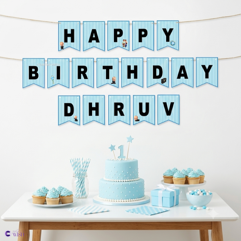 Boss Baby Personalized Paper Bunting – Birthday Party Decoration
