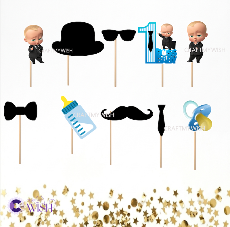 Boss Baby Props – Printed Birthday Party Photo Booth Decoration