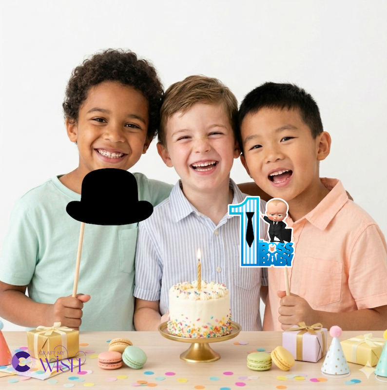 Boss Baby Props – Printed Birthday Party Photo Booth Decoration