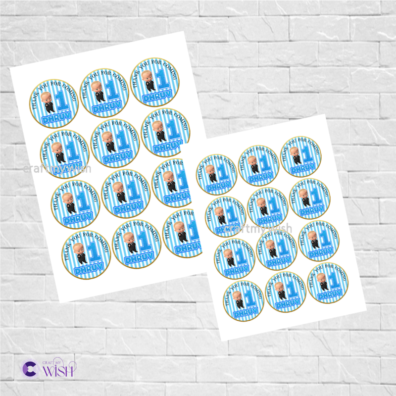 Boss Baby Stickers – Printed Birthday Party Decoration