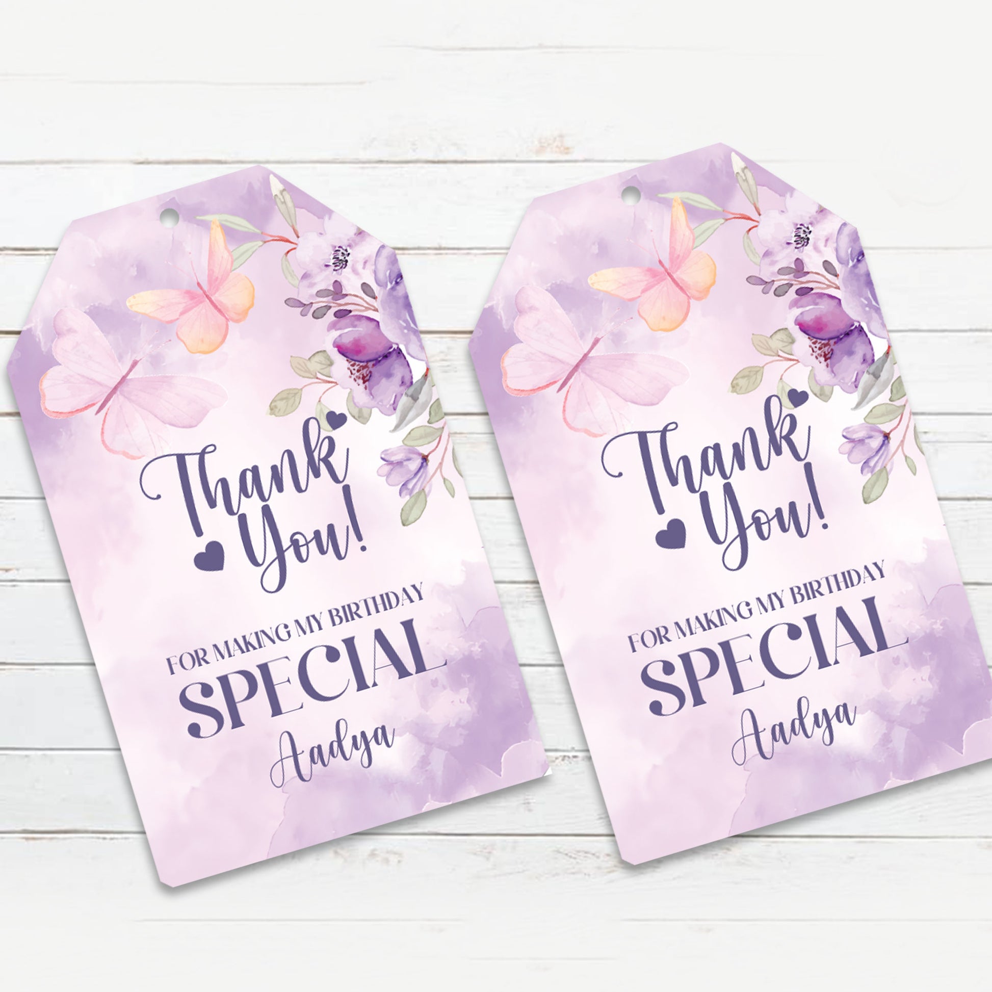 Butterfly Theme Gift tag