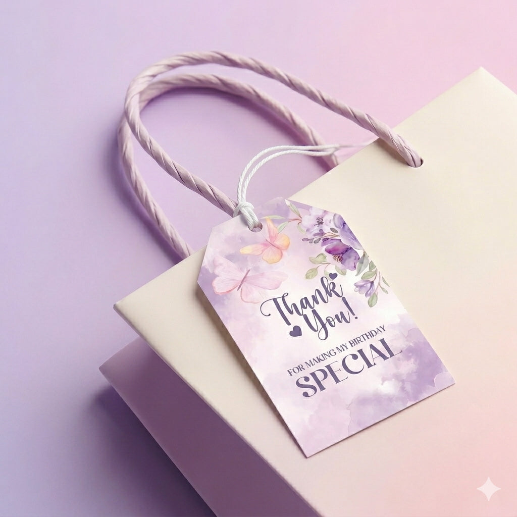 Butterfly Theme Gift tag