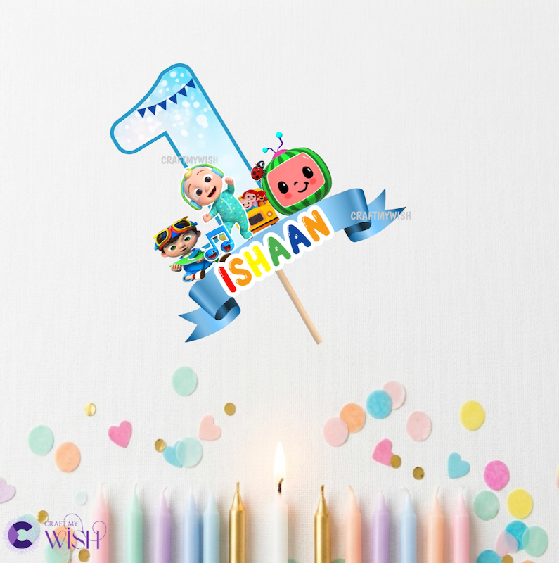 Cocomelon Cake Topper – Printed Birthday Party Decoration for Kids