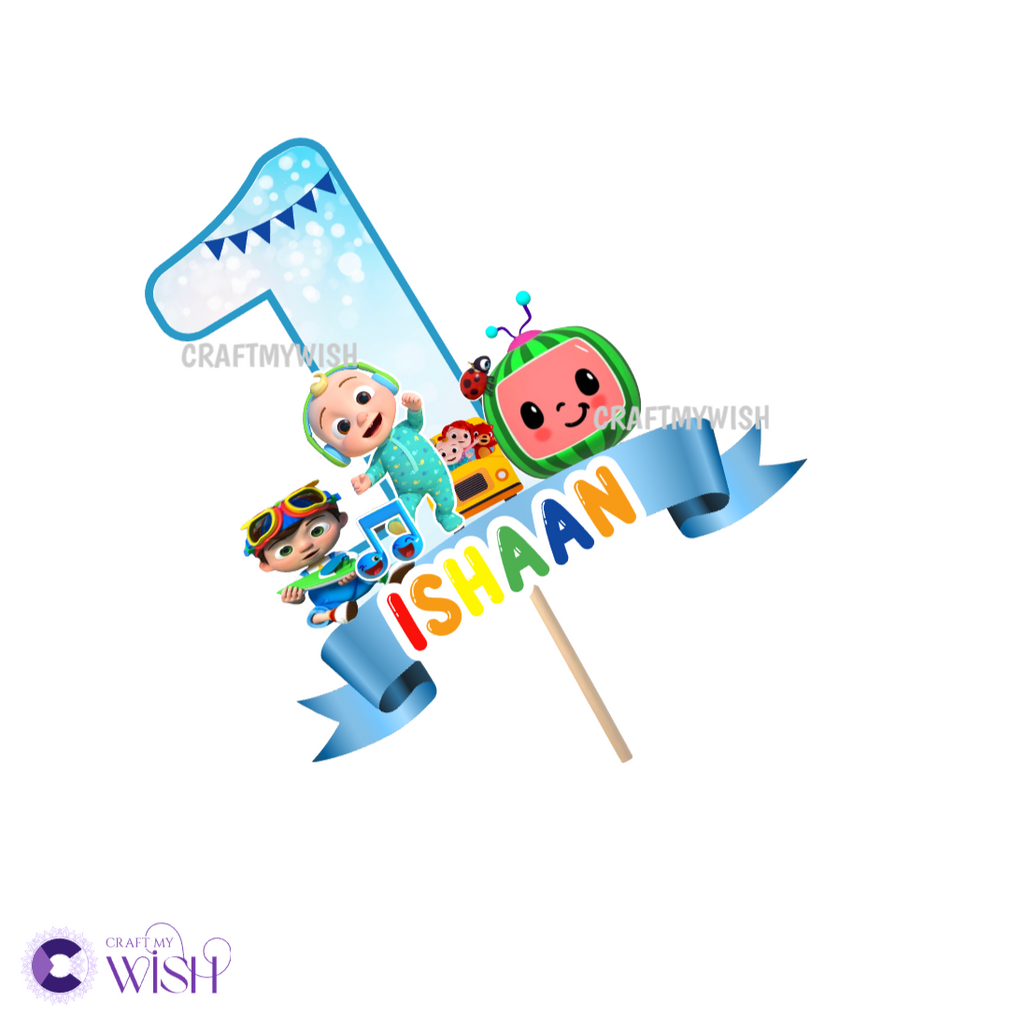 Cocomelon Cake Topper – Printed Birthday Party Decoration for Kids