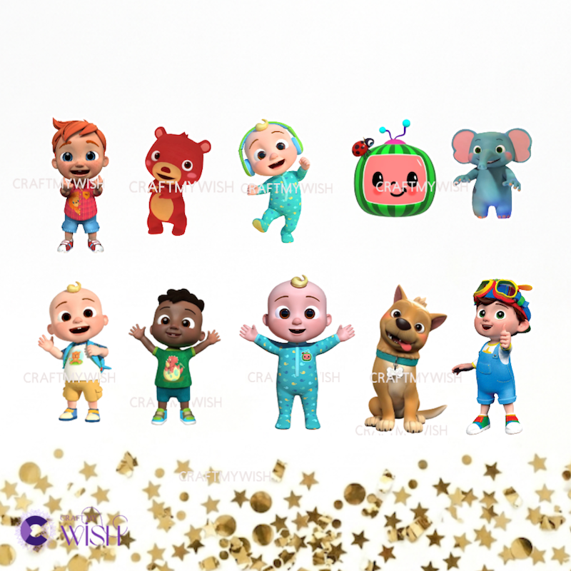 Cocomelon Cupcake Topper – Printed Birthday Party Decoration for Kids Design1
